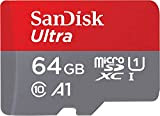 Sandisk Ultra Scheda Di Memoria Microsdxc Con Adattatore Sd, Fino A 120 Mb/S, Rosso Grigio, ‎64 GB