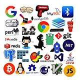 Sanmatic Adesivi per Computer Portatili Sticker Pack 108Pcs per linguaggi di Programmazione per sviluppatori includono Sticker Logo IT, C ++, ...