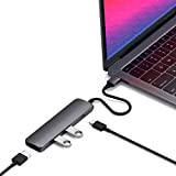 Satechi Adattatore Multiporta Tipo C Slim in Alluminio con Pass-through USB-C, HDMI 4K, USB 3.0 - Compatibile con MacBook Pro/Air ...