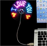 Saytay - Mini ventilatore USB con luci a LED, mostra l'ora, per portatili e computer fissi, regalo per la casa ...