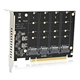 Scheda Adattatore 4Porte M.2 NVMe SSD a PCIE X16 M Key, Scheda di Espansione del Lettore Convertitore Disco Rigido, PCIE ...