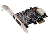 Scheda Controller PCI Express1x (PCIe) a 2 porte FIREWIRE 800 IEEE1394B e 1 porta FIREWIRE 400 IEEE1394A. Chipset Texas Instrument.