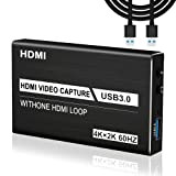 Scheda di Acquisizione Video HDMI,Ozvavzk Game Capture Card 4K/1080P 60FPS USB 3.0 Bassa Latenza Audio Capture Card per Streaming, Registrazione ...