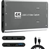 Scheda di acquisizione Video, KuWFi scheda di acquisizione video audio 4K per lo streaming Adattatore da HDMI a USB 3.0 ...