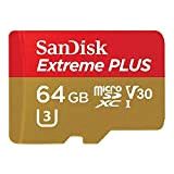 Scheda di memoria MicroSDXC SanDisk Extreme PLUS 64 GB + adattatore SD fino a 100 MB/s, Classe 10, U3, V30, ...