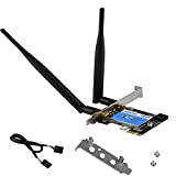 Scheda di rete per PC PCI-E scheda di rete WLAN con antenna, 2,4 G/5 G, doppia banda wireless, supporta Bluetooth ...