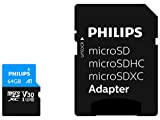 Scheda microSDXC Philips 64GB Classe 10, UHS-I U3, 4K