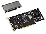 Scheda PCIe 3.1 16x per 2 SSD M.2 NVMe M Key (M2 NGFF), Raid Materiel HARWARE 0 1 Chipset Marvell ...