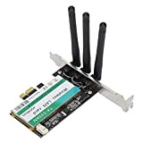 Scheda WiFi PCIe, Adattatore WiFi Dual‑Band 450Mbps, Adattatore di Rete Wireless 3 Connettore Wireless Antenna per PC Desktop, Compatibile con ...