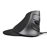 Scroll Endurance Wired Mouse Mouse USB verticale ergonomico con sensibilità regolabile (600/1000/1600 DPI), poggiapolsi rimovibili e pulsanti per il pollice ...