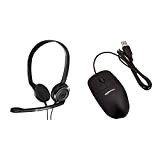 Sennheiser PC 8 USB Headband Headset & Amazon Basics Mouse USB, 3 pulsanti