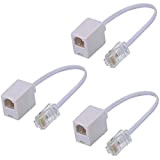 Shonco - Adattatore convertitore RJ45 a RJ11, per telefono RJ11, 6P4C, femmina a Ethernet, RJ45, 8P8C, cavo convertitore maschio, confezione ...