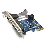 Sienoc PCI-E PCI Express DB25 Parallel scheda adattatore porta seriale RS232 DB9 LPT1