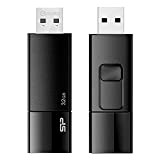 Silicon Power SP032GBUF3B05V1K Blaze B05 Chiavetta USB 3.0 da 32 GB, connettore USB retrattile, Lettura Fino a 100MB/s, Nero