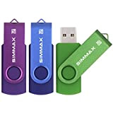 SIMMAX Chiavetta USB 3 pezzi 16GB Girevole Pendrive USB 2.0 Unità Memoria Flash (16GB Viola Blu Verde)