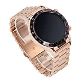 Smartwatch, Orologio Personale 15 modalità Sportive Smartwatch Fitness Scolastico per Donna Quadrante Nero Oro con Nastro in Acciaio