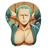SOKUMI Ace One Piece Roronoa Zoro Mouse Pads with Silicone Wrist Rest 3D Anime Gaming Mousepads 2Way Skin (MP1000)