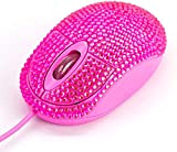 SOONGO USB Optical Wired Mini Computer Mouse for Latpot mice with Pink Crystal Bling Rhinestone Funny Personalized Gift for Kids ...