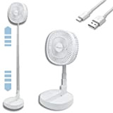 STARLYF Ventilatore USB Foldable Fan, Ventilatore Potente Portatile Pieghevole da Tavolo e da Pavimento Senza Fili, 3 Velocità, Inclinazione Regolabile, ...