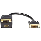 StarTech DVISPL1DH, Cavo splitter DVI-D a DVI-D e HDMI - M/F, nero