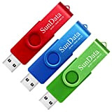 SunData Chiavetta USB 16GB 3 Pezzi PenDrive Girevole USB2.0 Flash Drive Thumb Drive Memoria Stick per Archiviazione Dati con Luce ...