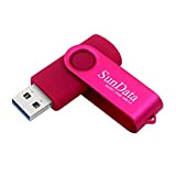 SunData Chiavetta USB 3.0 32GB Pendrive Girevole archiviazione dati pen drive Fino a 90 MB/s, (Confezione Singola: Rosa)