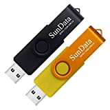 SunData Chiavetta USB 32GB 2 Pezzi PenDrive Girevole USB2.0 Flash Drive Thumb Drive Memoria Stick per Archiviazione Dati con Luce ...