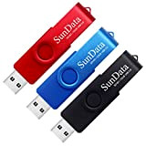 SunData Chiavetta USB 32GB 3 Pezzi PenDrive Girevole USB2.0 Flash Drive Thumb Drive Memoria Stick per Archiviazione Dati con Luce ...