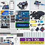 SUNFOUNDER 3 in 1 IoT/Smart Car/Learning Starter Kit Compatibile con Arduino IDE e Scratch, 192 articoli, 87 progetti, incluso ESP8266 ...