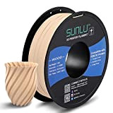 SUNLU Filamento in vero legno, Aggiornata del filamento PLA 1.75 mm in fibra di legno a bassa temperatura per stampante ...