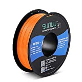 SUNLU PETG 3D Printer Filament, 3D Printing PETG Filament 1.75 mm, Strong 3D Filament, 1KG Spool (2.2lbs), Orange