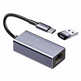 sunshot Adattatore da USB C a Ethernet, 2in1 TypeC e adattatore da USB a RJ45 Network Enternet compatibile per MacBook ...