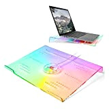 Supporto per laptop acrilico, 366 effetti di luce LED RGB, Materiale acrilico trasparente, Supporto per tastiera vassoio tablet, Base per ...