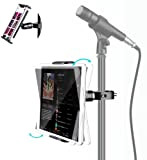 Supporto Tablet in Alluminio per Microfono, Luxtude Regolabile a 360° Microfono Musica Porta Tablet, Supporto Tablet Asta Microfono per iPad ...