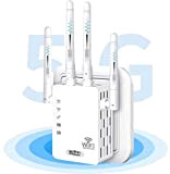 SUWEN Ripetitore WiFi, Extender WiFi 1200Mbps Dual Band 5GHz/2.4GHz, Ripetitore WiFi Potente Wireless con 4 * 3dBi Antenne/1 Porta Ethernet, ...
