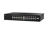 Switch non gestito Cisco SG112-24 compatto con 24 porte Gigabit Ethernet (GbE) più 2 porte Gigabit Ethernet combinate mini-GBIC SFP, ...
