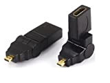 System-S - Adattatore da HDMI a Micro HDMI, angolo di 90°, regolabile per Asus Chromebox M004U EeeBox EB1030-B003L Desktop