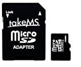 takeMS 88664 microSDHC 16GB con Adattatore, Classe 4, Nero