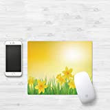 Tappetino Mouse Gaming [32 x 25 cm],Daffodil Decor, Daffodil Flowers On Spring Meadow Countryside Na,Con Impermeabile Antiscivolo Base di Gomma, ...