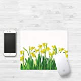 Tappetino Mouse Gaming [32 x 25 cm],Daffodil Decor, Narcissus and Daffodil Munch April Flowers Field,Con Impermeabile Antiscivolo Base di Gomma, ...