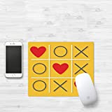 Tappetino Mouse Gaming [32 x 25 cm],Love Decor, Tic Tac Toe Game con design piatto Xoxo Let Me Kiss ,Con ...