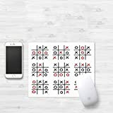 Tappetino Mouse Gaming [32 x 25 cm],Xo Decor, Tavolo da gioco in stile Doodle Tic Tac Toe con letter,Con Impermeabile ...