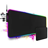 Tappetino Mouse Gaming RGB 2 in 1 800*300*5 mm Grande Mouse Pad Gaming RGB Tappetino 15 LED Colori e Effetti ...