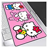 Tappetino per mouse con Hello Kitty, 900 x 400 mm, perfetta precisione e velocità di gioco, con base spessa 3 ...