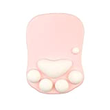 Tappetino per mouse con zampa di gatto- Tappetino Mouse Anime Con Poggiapolso,materiale di superficie liscia, base antiscivolo, confortevole (10.7X7.7X1.1inch) (Pink)