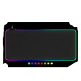 Tappetino per mouse da gioco con luce a LED, RGB grande, con base in gomma antiscivolo, tappetino da scrivania per ...