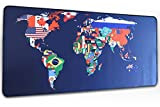 Tappetino per Mouse Gaming Premium Grande Formato 900 x 400 x 3 mm Mappa del Mondo per PC, Laptop, Giocatore, ...