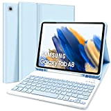 Tastiera con Custodia per Samsung Galaxy Tab A8 10,5 2021 (SM-X200/X205), Layout Italiano, Slim Cover con Supporto per Pencil & ...