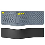 Tastiera ergonomica wireless: JTD 2.4G tastiera del computer cablata Bluetooth con schermo OLED, poggiapolsi cuscino, comoda tastiera ergonomica Split per ...