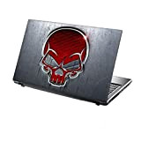 TaylorHe - Laptop Skin Adesivo in Vinile per Computer Portatile da 13-14" (34cm x 23,5cm) Prodotto in Inghilterra Teschio Rosso ...